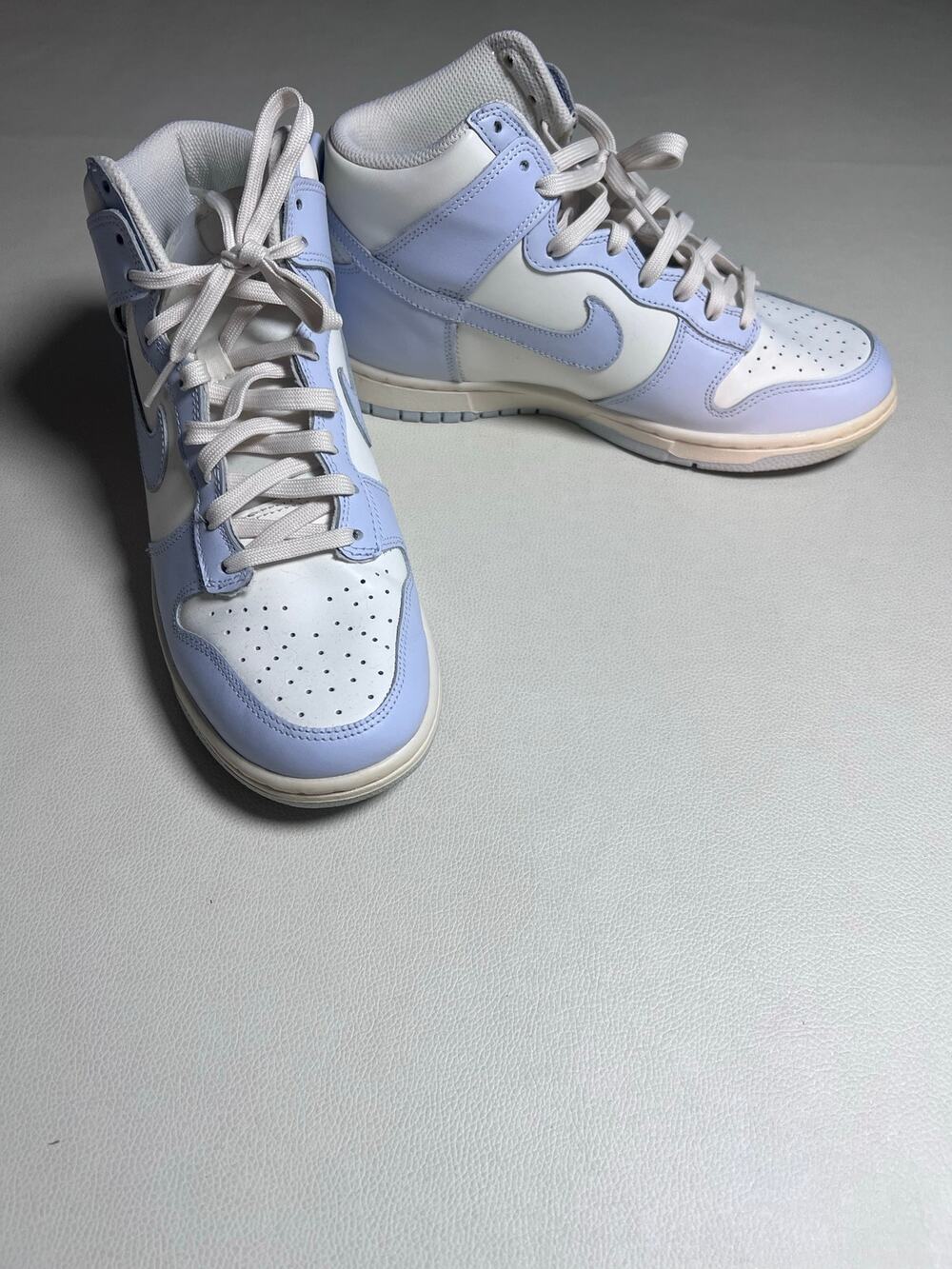 Nike Dunk High Football Grey Womens 8.5 Sail Blue Leather DD1869-102
